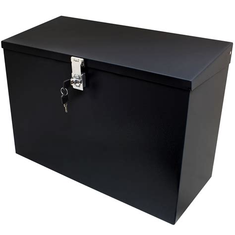 hardcastle large black metal lockable parcel box|parcel drop boxes.